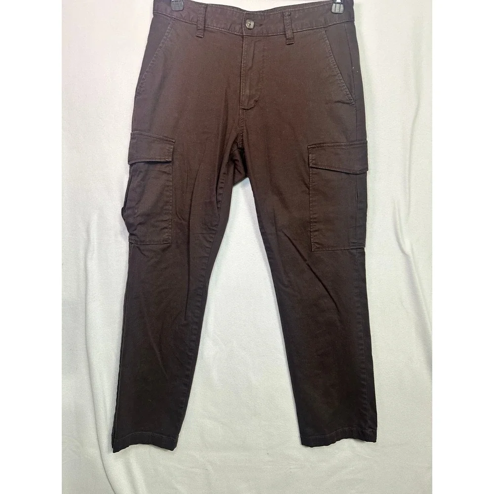 Old Navy Mens Straight Built-In‎ Flex Cargo Pants Brown 32x30 Utility Trousers